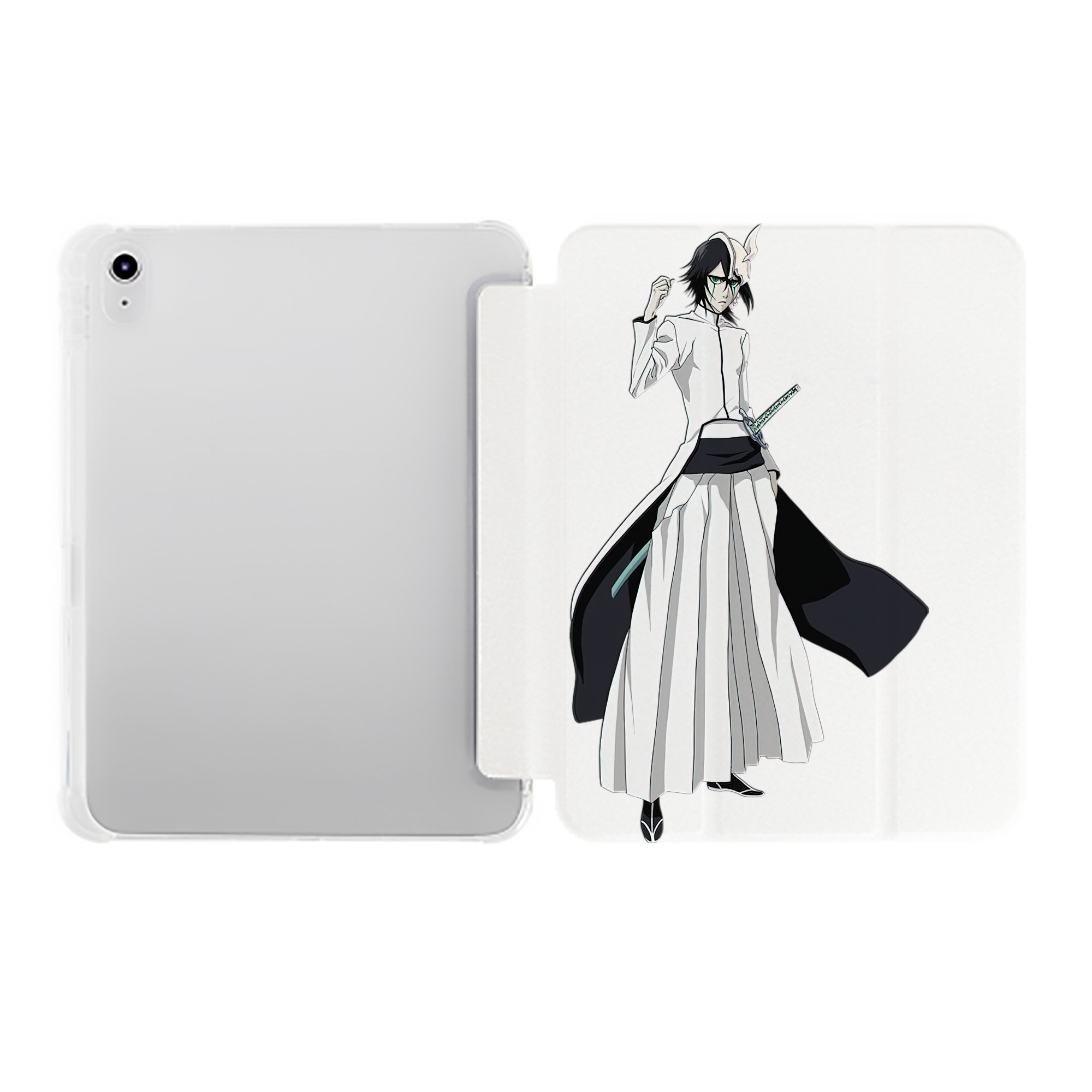 （画像用） ブリーチ ウルキオラ·シファー BLEACH Ulquiorra cifer IPad ケース ペン収納付き 三つ折りスタンド PUレザー×シリコン 対応機種9.5/10.5/10.9インチ